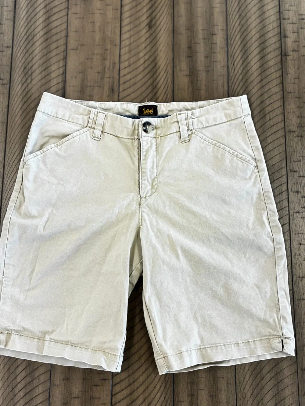 Boys size 8 Lee Beige Button-Front Khakis